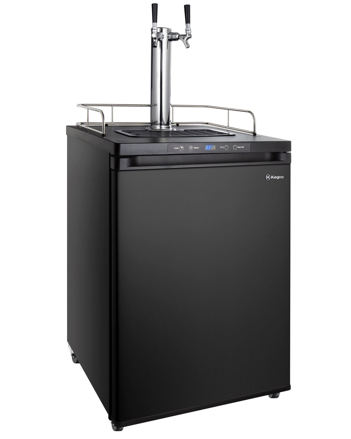 Kegco 24" Wide Dual Tap Black Digital Kegerator | Fridge.com