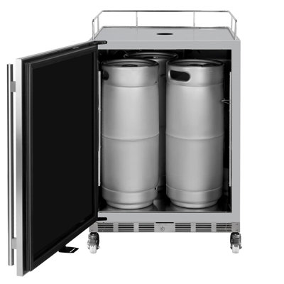 Infinity Series Outdoor 24" Wide Single Tap Kegerator With Left Hinge Stainless Steel Door | Fridge.com