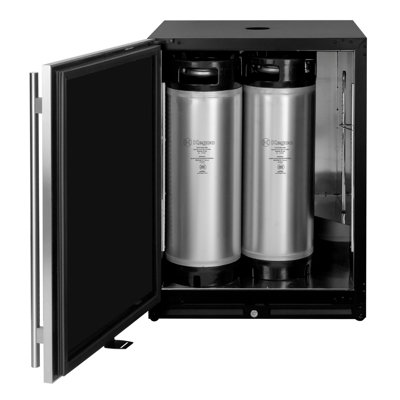 Infinity Series Undercounter 24" Wide Dual Tap Kegerator With Left Hinge Stainless Steel Door | Fridge.com