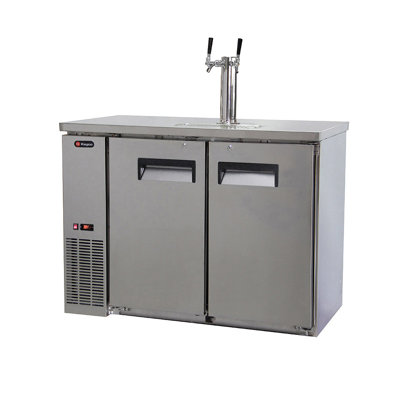 20 Cubic Feet Dual Tap Half Barrel (Full Size) Freestanding Kegerator with Door Lock — Kegco, model XCK-2448S