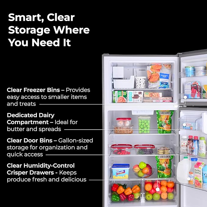 Kenmore 30 in. 18.1 cu. ft. Capacity Refrigerator/Freezer With Adjustable Glass Shelving, Humidity Control Crispers, Ice Maker, Energy Star Certified, Fingerprint Resistant Stainless Steel - View 5 | Fridge.com