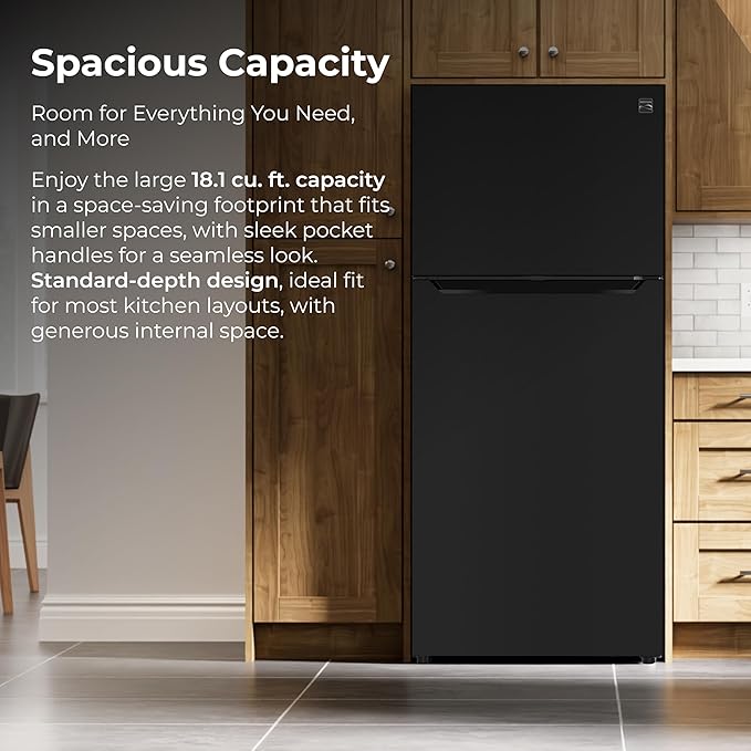 Kenmore 46-62315 30" Top Mount Refrigerator With Freezer-Adjustable Shelving, Humidity-Controlled Crispers, Optional Ice Maker, LED Light, Energy Star Certified, 18.2 cu. ft. Capacity-Stainless Steel - View 3 | Fridge.com