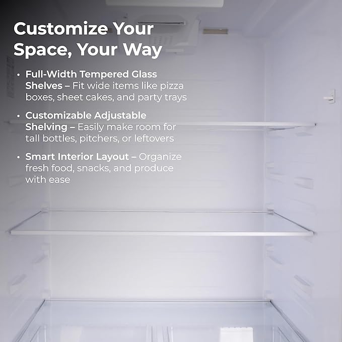 Kenmore 33 in. 20.5 cu. ft. Capacity Refrigerator/Freezer With Full-Width Adjustable Glass Shelving, Humidity Control Crispers, Energy Star Certified, Fingerprint Resistant Stainless Steel - View 4 | Fridge.com