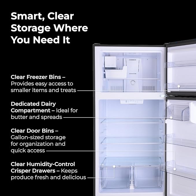 Kenmore 33 in. 20.4 cu. ft Capacity Refrigerator/Freezer With Full-Width Adjustable Glass Shelving, Humidity Control Crispers, Ice Maker, Energy Star Certified, Black - View 5 | Fridge.com