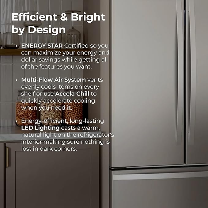 Kenmore 36" French Door Refrigerator With Freezer - Accela Chill, Adjustable Shelving, Humidity Controlled Crispers, Energy Star Certified, 20.3 cu. ft. Capacity, Fingerprint Resistant Stainless Steel - View 6 | Fridge.com