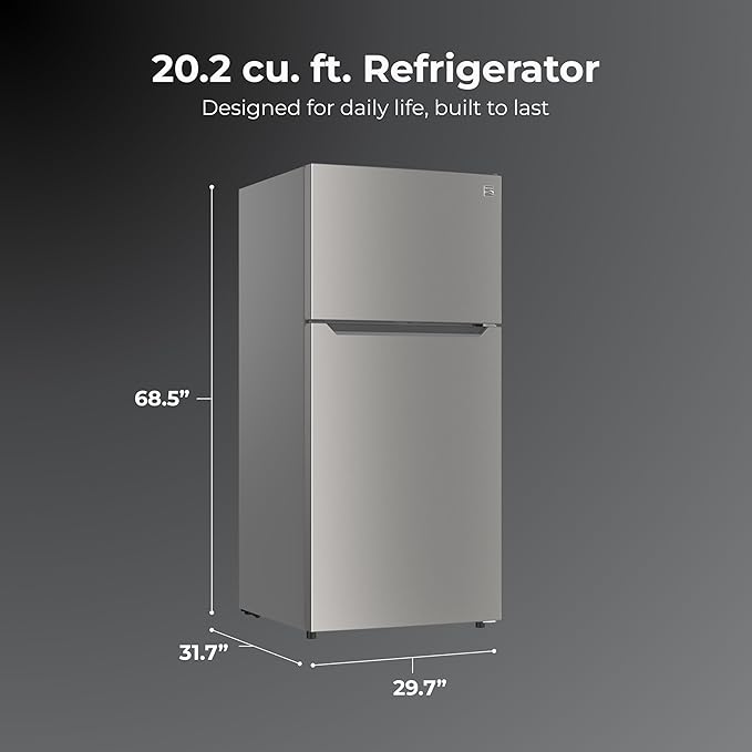 Kenmore 20.2 cu. ft. 30" Wide Top Mount Refrigerator - FPR Metallic Steel | Fridge.com