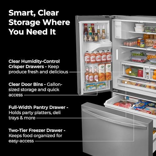 Kenmore 28.6 cu. ft. 36" Wide French Door Refrigerator, Fpr Stainless Steel - View 5 | Fridge.com