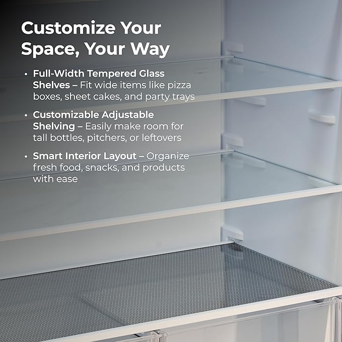 Kenmore 31" Bottom Freezer Refrigerator, Counter Depth - Ice Maker, Adjustable Shelving, Crisper Drawers, Energy Star Certified, 17.8 cu. ft. Capacity, Fingerprint Resistant Stainless Steel - View 4 | Fridge.com