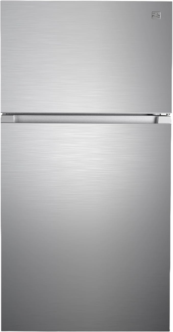 Kenmore 33 in. 20.5 cu. ft. Capacity Refrigerator/Freezer with Full-Width Adjustable Glass Shelving, Humidity Control Crispers, ENERGY STAR Certified, Fingerprint Resistant Stainless Steel | Fridge.com