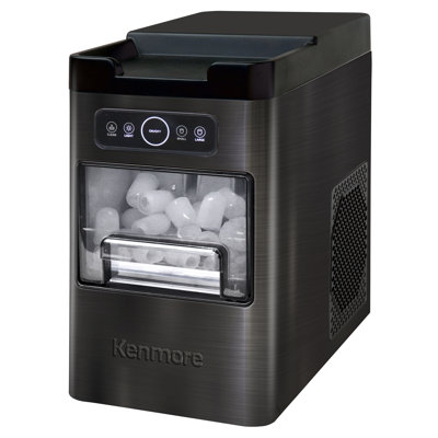 Kenmore Front-load Countertop Ice Maker 26lb/24hr Black Stainless Steel | Fridge.com