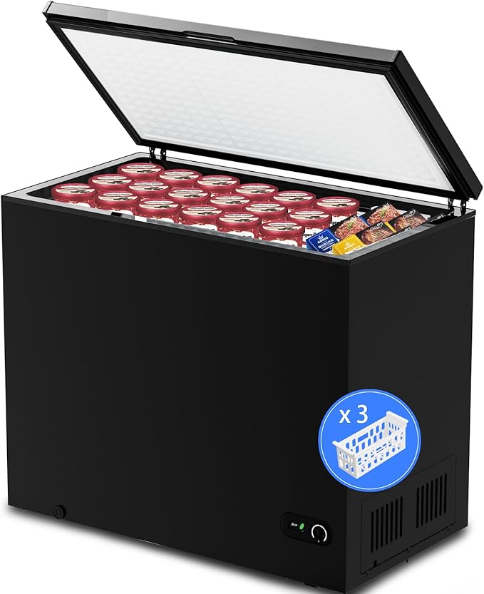 Kismile 7.0 Cubic Feet Chest Freezer with 3 Removable Basket | Fridge.com