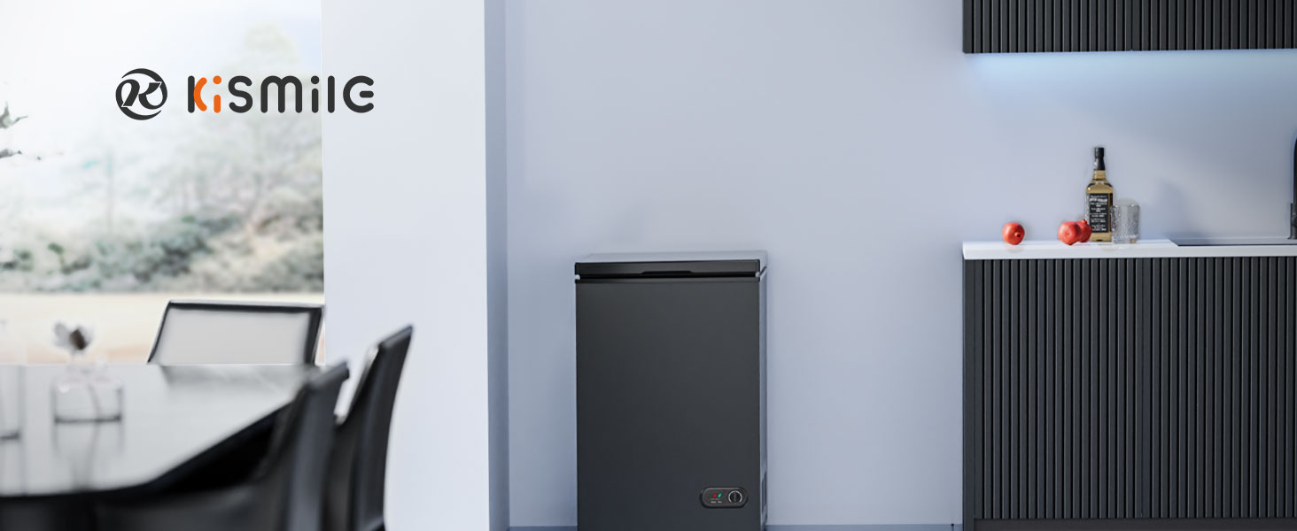 Kismile 3.5 Cubic Feet Chest Freezer With 2 Removable Baskets Free Standing Top Open Door Compact Deep Freezer With Adjustable Temperature For Home/Kitchen/Office/Bar (3.5 Cubic Feet, Black) - View 2 | Fridge.com