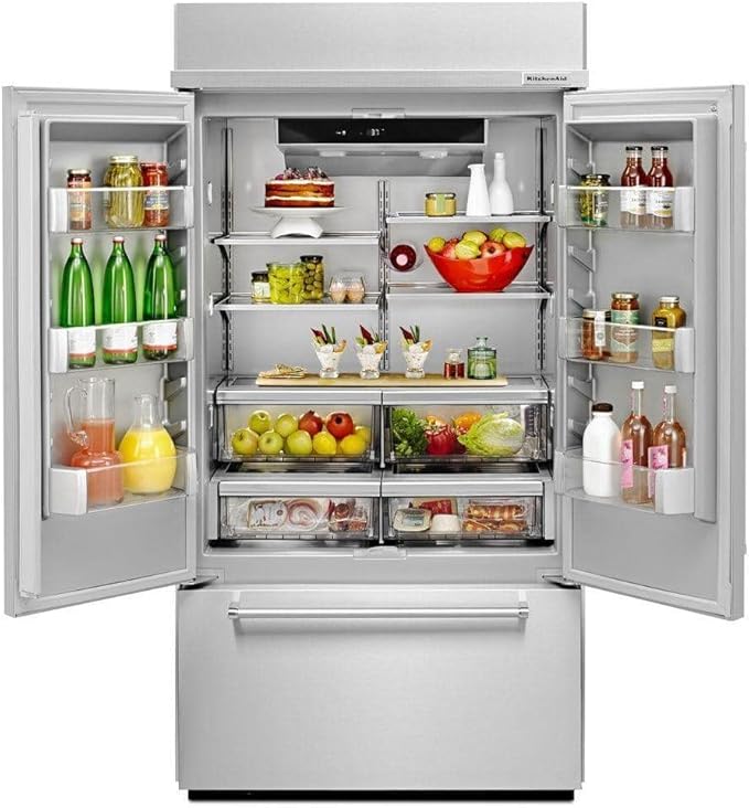 24.2 cu. ft. Built-in French Door Refrigerator in Stainless Steel, Platinum Interior | Fridge.com