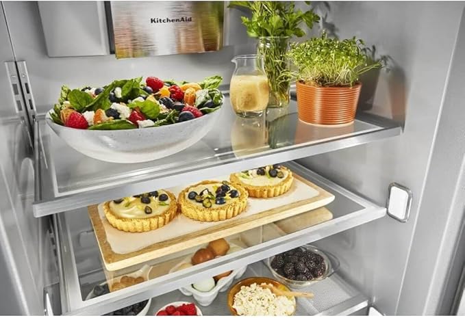 48 in. 30 cu. ft. Countertop Depth Side-By-Side Refrigerator In Panel Ready With Under-Shelf Prep Zone - View 4 | Fridge.com
