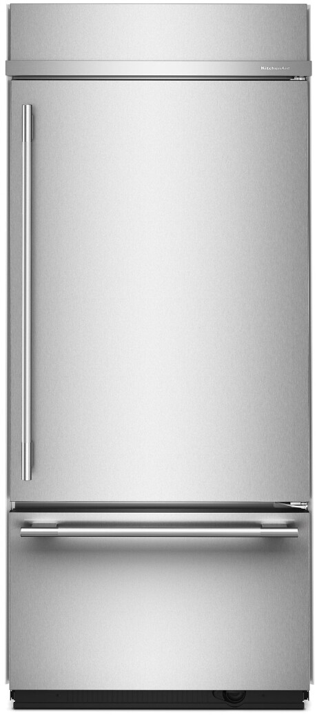 KitchenAid - 36 in. Wide 20.8 cu. ft. Built-In Bottom Mount Refrigerator with Platinum Interior - Stainless Steel | Fridge.com