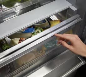 KitchenAid 20.8 Cu. Ft. 36" Width Built In Stainless Steel French Door Refrigerator W/ Platinum Interior Design In Black Kbfn506ebs - View 5 | Fridge.com