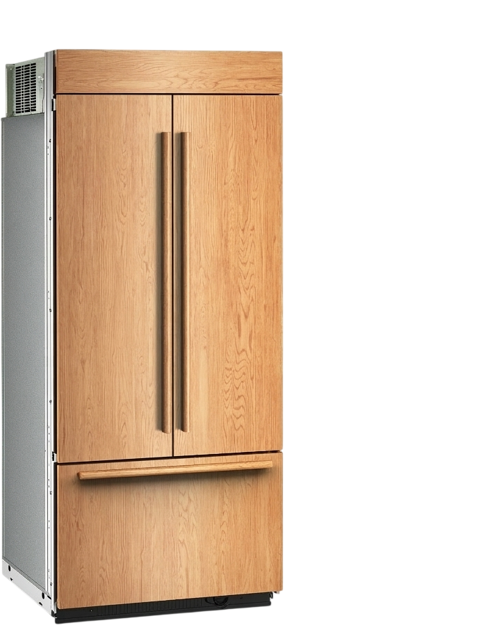 KitchenAid - 36" wide 20.8 cu. ft. Built-In Panel-Ready (not included) French Door Bottom Mount Refrigerator with Platinum Interior - Custom Panel Ready — FIN-0019516 | Fridge.com