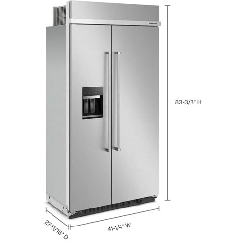 KitchenAid KBSD702MPS 25.1 cu. ft. Stainless Steel Built-In Side-By-Side Refrigerator - View 3 | Fridge.com