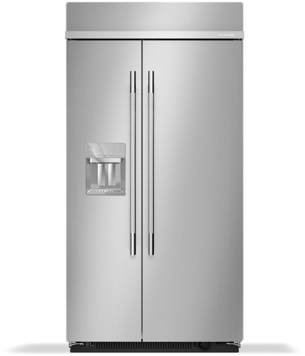 KitchenAid 25.1 Cu. Ft. 42" Built-In Side-By-Side Refrigerator Features Exterior Water & Ice Dispenser w/ Measured Fill in Stainless Steel KBSD742SPS | Fridge.com