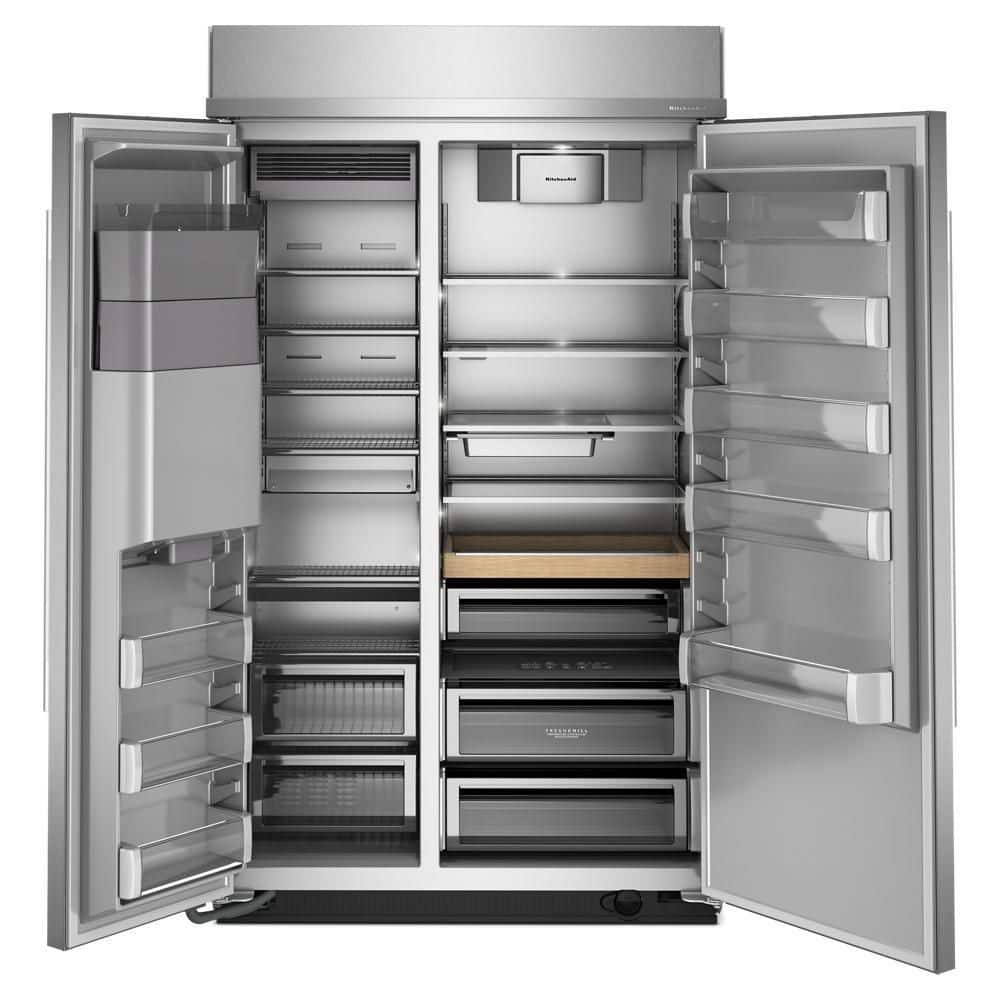 KitchenAid 48 Inch 48" Built In Side-By-Side Refrigerator Kbsd748sps - View 2 | Fridge.com