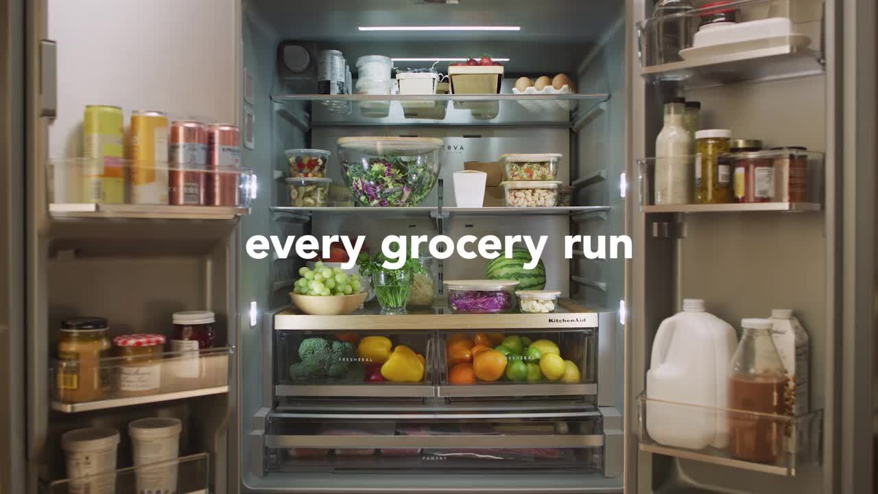KitchenAid 36 Inch 36" French Door Refrigerator KRFF436SBE - View 6 | Fridge.com