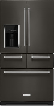 KitchenAid 25.8 Cu. Ft. 36" Multi-Door Freestanding Refrigerator W/ Platinum Interior Design & Printshield Finish In Black Stainless Steel Krmf706ebs - View 2 | Fridge.com