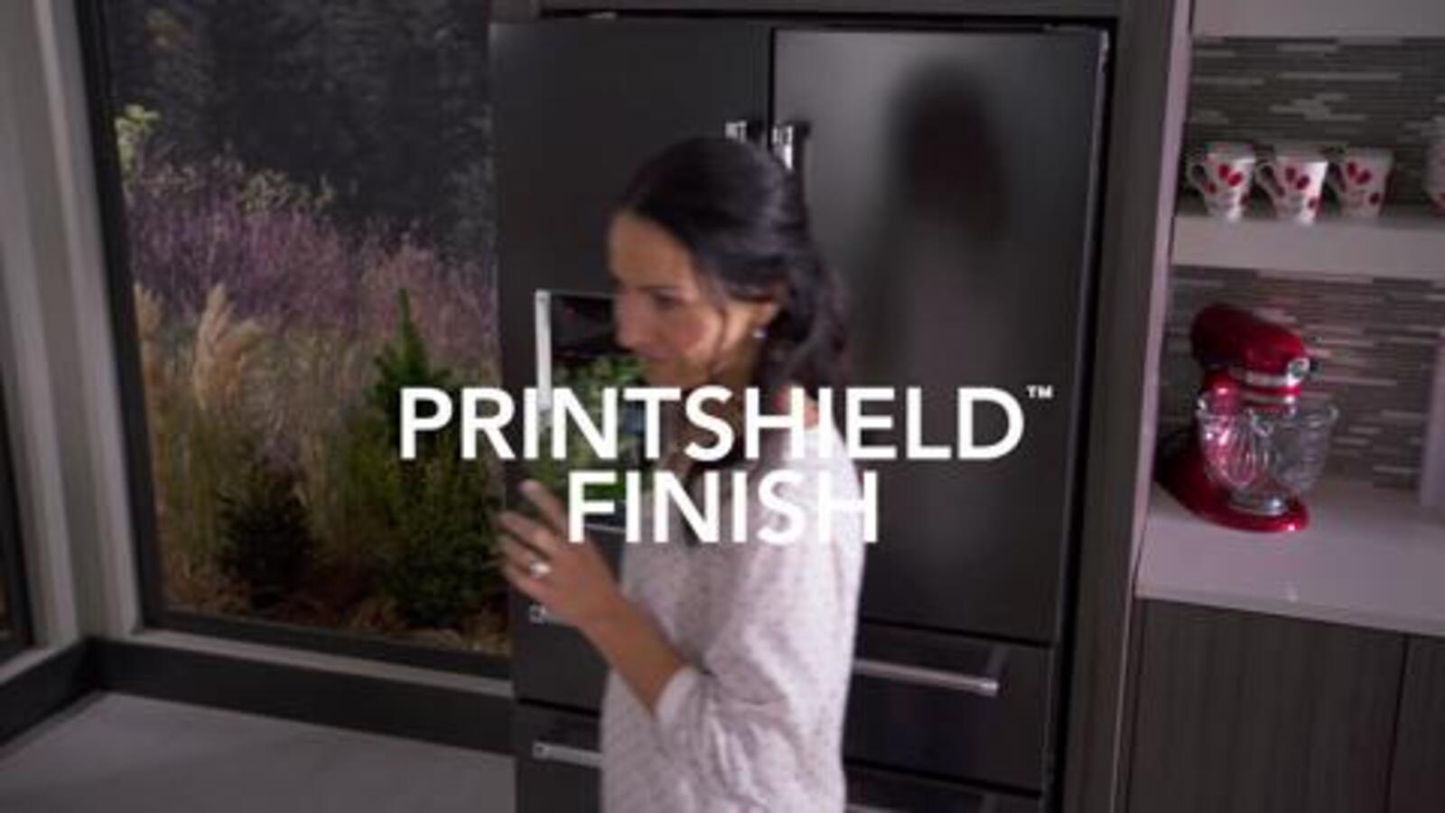 KitchenAid 25.8 Cu. Ft. 36" Multi-Door Freestanding Refrigerator W/ Platinum Interior Design & Printshield Finish In Black Stainless Steel Krmf706ebs - View 4 | Fridge.com
