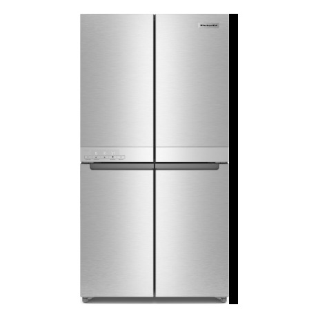 KitchenAid - 36 in. Wide 19.4 cu. ft. Bottom-Freezer 4-Door French Door Refrigerator - PrintShield Stainless Finish | Fridge.com
