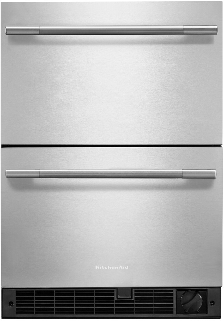 KitchenAid - 4.2 Cu. Ft. Undercounter Double-Drawer Refrigerator/Freezer - Black Cabinet | Fridge.com