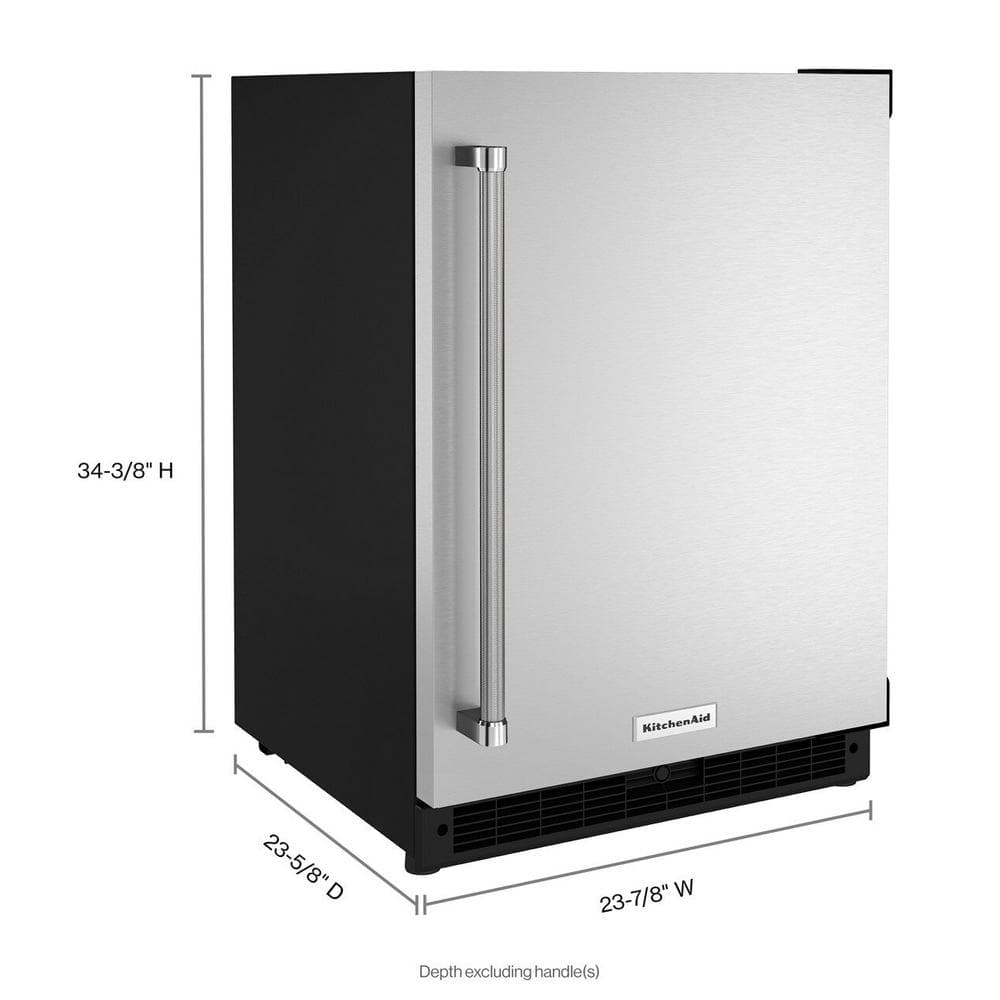 KitchenAid 24" Undercounter Refrigerator W/ Stainless Steel Door KURR114KSB - View 4 | Fridge.com