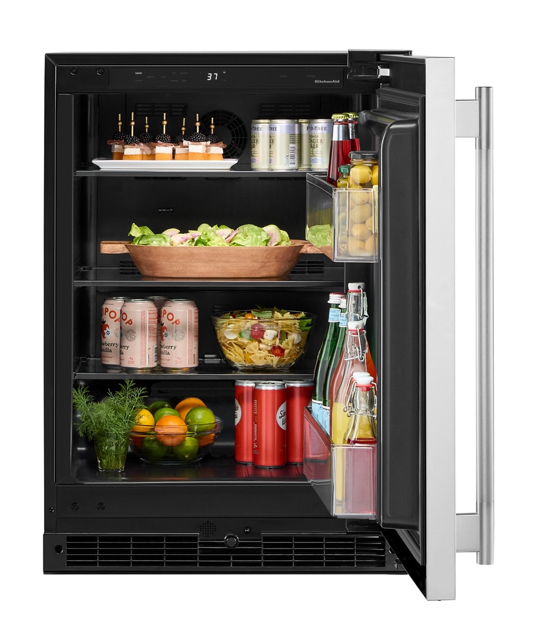 KitchenAid 24 Inch Built In Refrigerator KURR124SSB - View 5 | Fridge.com
