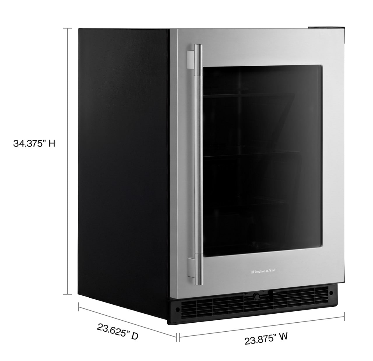 KitchenAid 24 Inch Freestanding/Built In Refrigerator Kurr324ssb - View 6 | Fridge.com