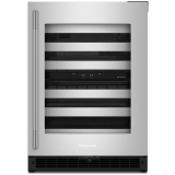 KitchenAid 24" Undercounter Wine Cellar W/ Glass Door & Wood-Front Racks In Steel Kuwr214ksb - View 3 | Fridge.com
