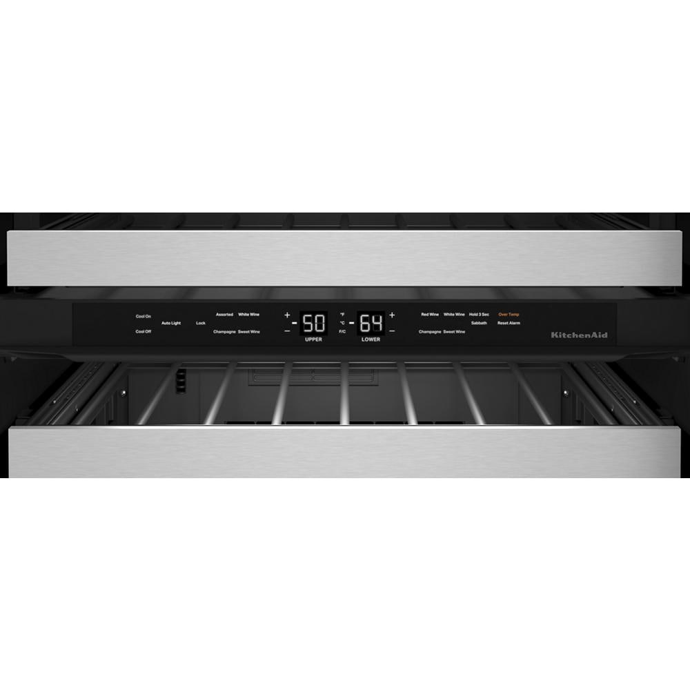 KitchenAid 24" Undercounter Wine Cellar W/ Glass Door & Metal-Front Racks In Steel KUWR314KSS - View 6 | Fridge.com