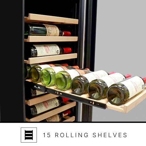 Koolatron Kenmore 112 Bottle Wine Fridge – Freestanding Wine Cooler With Glass Door, 18 Inch, Beverage Can Refrigerator, Digital Temperature Control, Ideal For Red, White, Sparkling Wine & Champagne - View 5 | Fridge.com