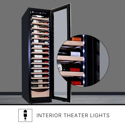 Koolatron Kenmore 112 Bottle Wine Fridge – Freestanding Wine Cooler With Glass Door, 18 Inch, Beverage Can Refrigerator, Digital Temperature Control, Ideal For Red, White, Sparkling Wine & Champagne - View 6 | Fridge.com