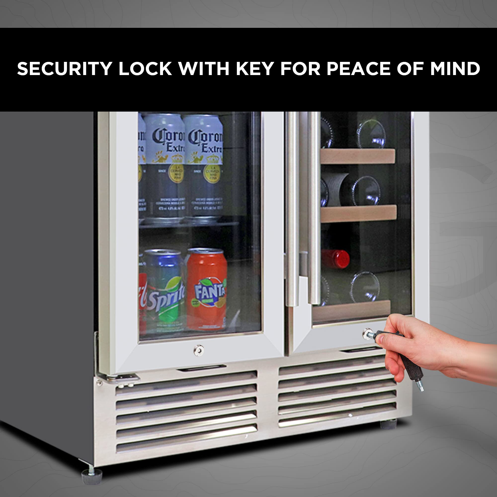 Koolatron Dual Zone 24"  Built In 18 Bottle And 56 Can Wine And Beverage Refrigerator - View 5 | Fridge.com