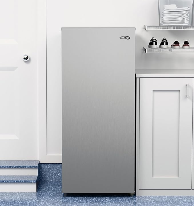 KoolMore 7 cu. ft. Garage Ready Convertible Upright Manual Defrost Freezer/Refrigerator In Stainless Steel - View 4 | Fridge.com