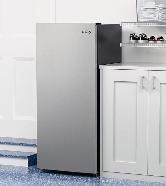 KoolMore 7 cu. ft. Garage Ready Convertible Upright Manual Defrost Freezer/Refrigerator In Stainless Steel - View 5 | Fridge.com