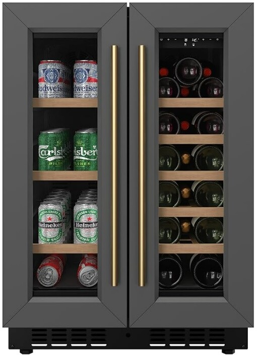 KoolMore Reserve 24 in. French Door Dual Zone Panel Ready Under-Counter Cooler with Shelves | Fridge.com