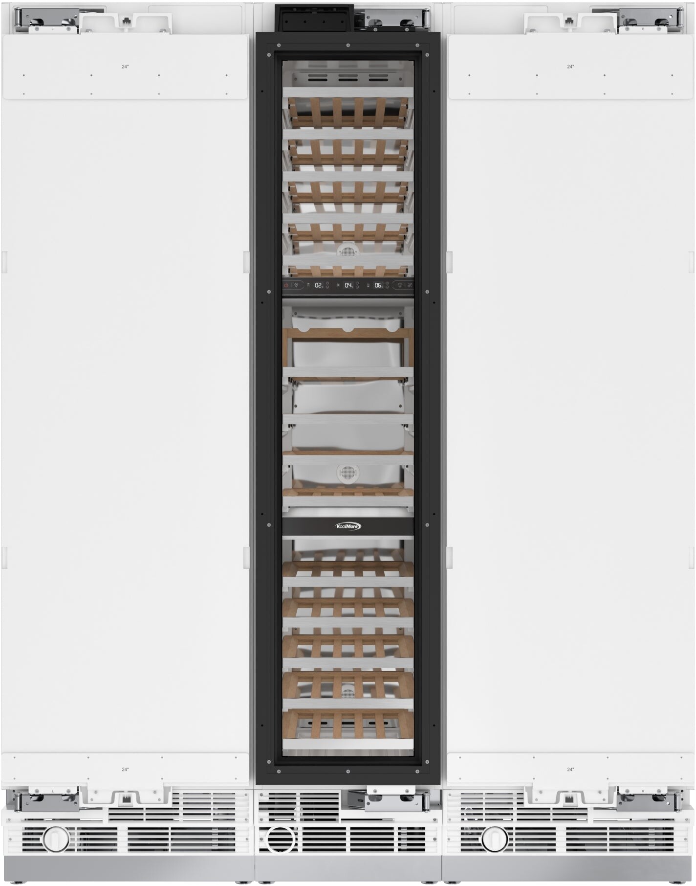 KoolMore Reserve Panel Ready 24 in. Column Refrigerator with a 18 in. Wine Cooler and 24 in. Freezer | Fridge.com