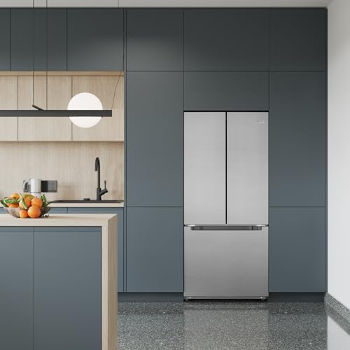KoolMore 30-Inch And 18.5 cu. ft. Counter Depth French Door Refrigerator With Three Doors And Deep Freezer In Stainless-Steel (KM-RERFDSS-18C) - View 2 | Fridge.com