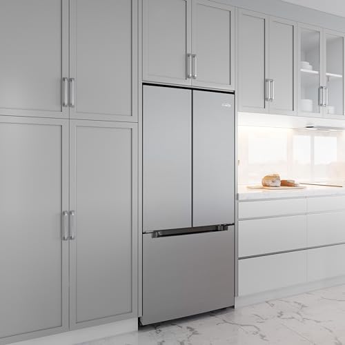 KoolMore 30-Inch And 18.5 cu. ft. Counter Depth French Door Refrigerator With Three Doors And Deep Freezer In Stainless-Steel (KM-RERFDSS-18C) - View 6 | Fridge.com
