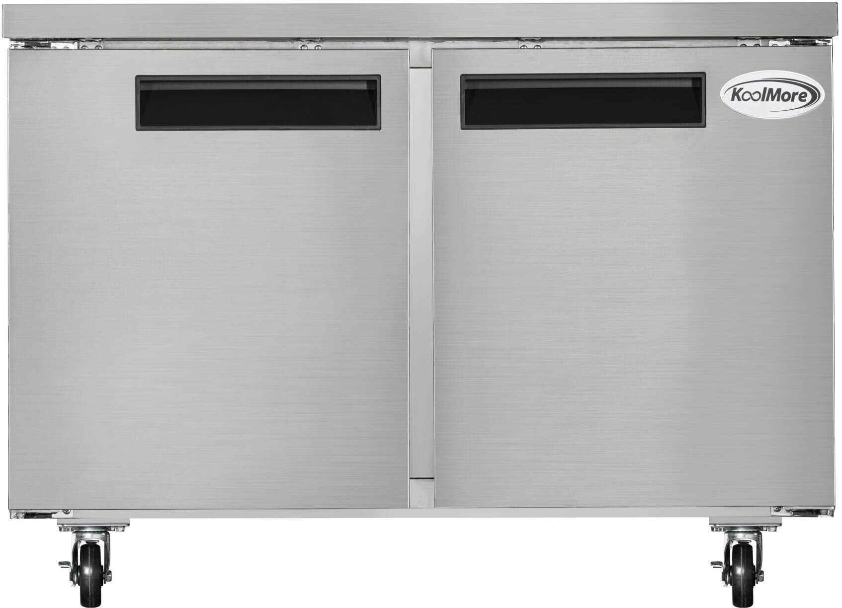 Koolmore - 48 in. Two-Door Commercial Undercounter Freezer with Casters, ETL Listed (KM-UCF-2DSS) - Stainless Steel | Fridge.com