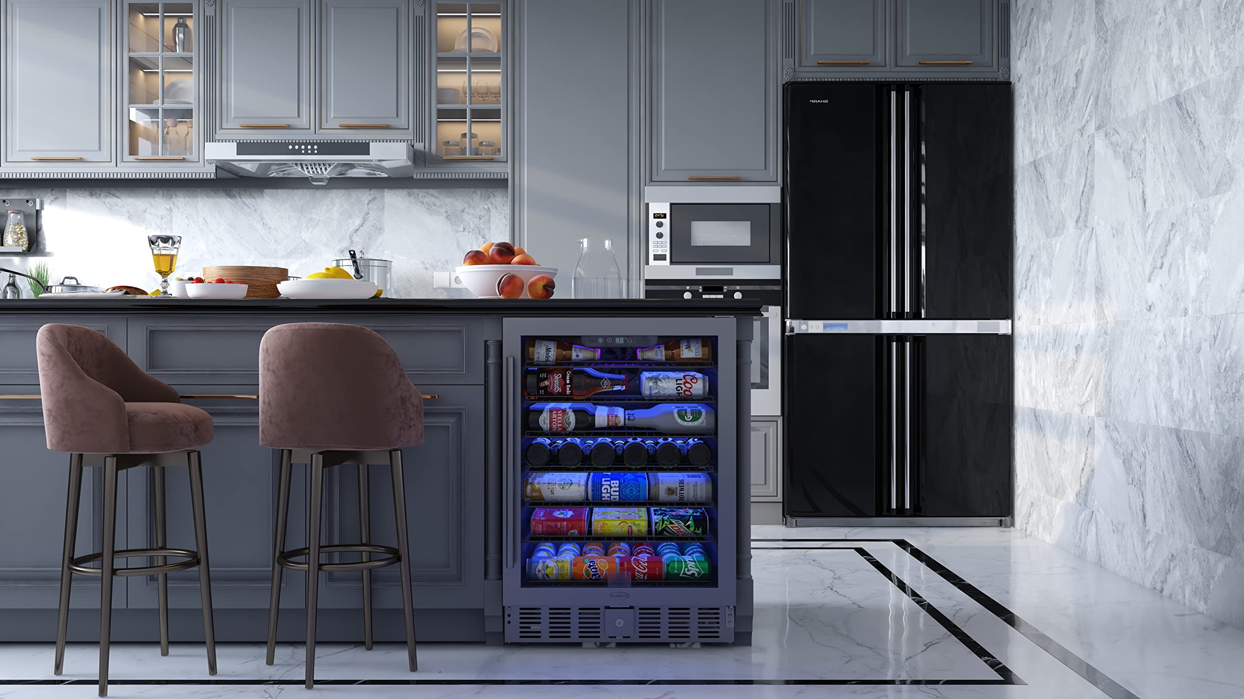 KoolMore 24" Built In Undercounter Beverage Center KMBIR5CSS - View 6 | Fridge.com