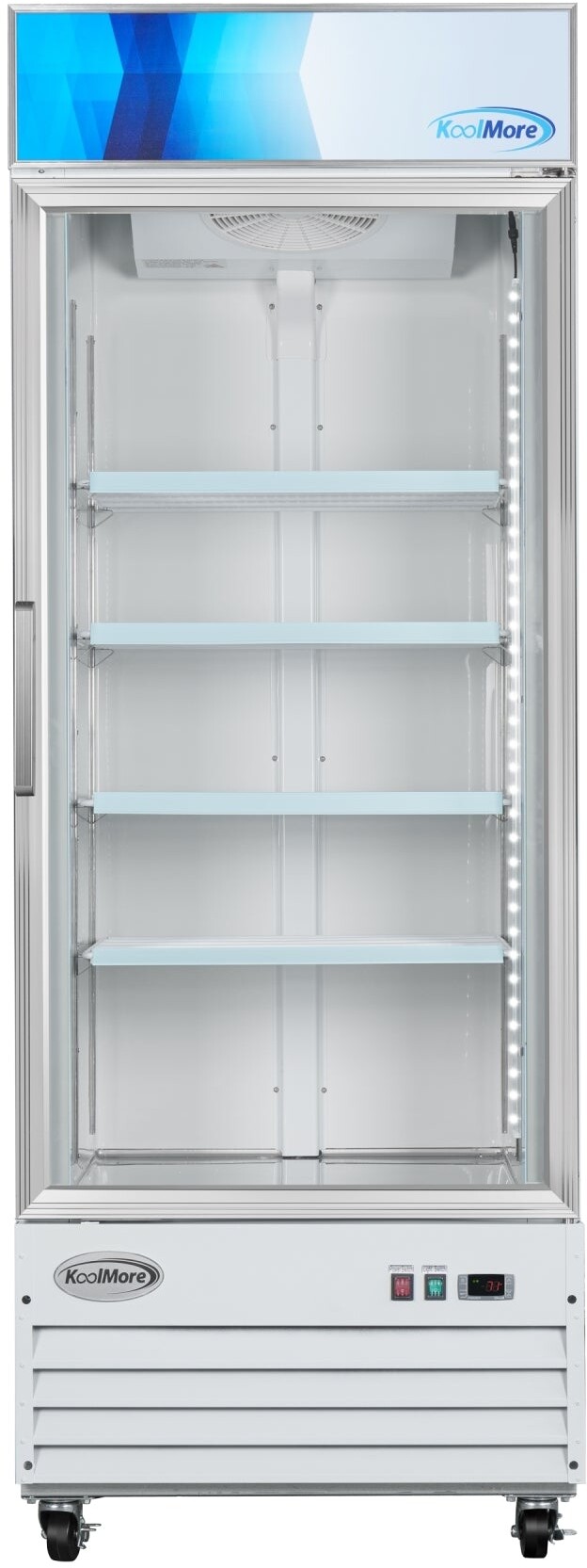 KoolMore 31 in. Commercial One Glass Door Display Upright Freezer Merchandiser in White 23 Cu. Ft. (MDF-1GD-23C-WH) | Fridge.com