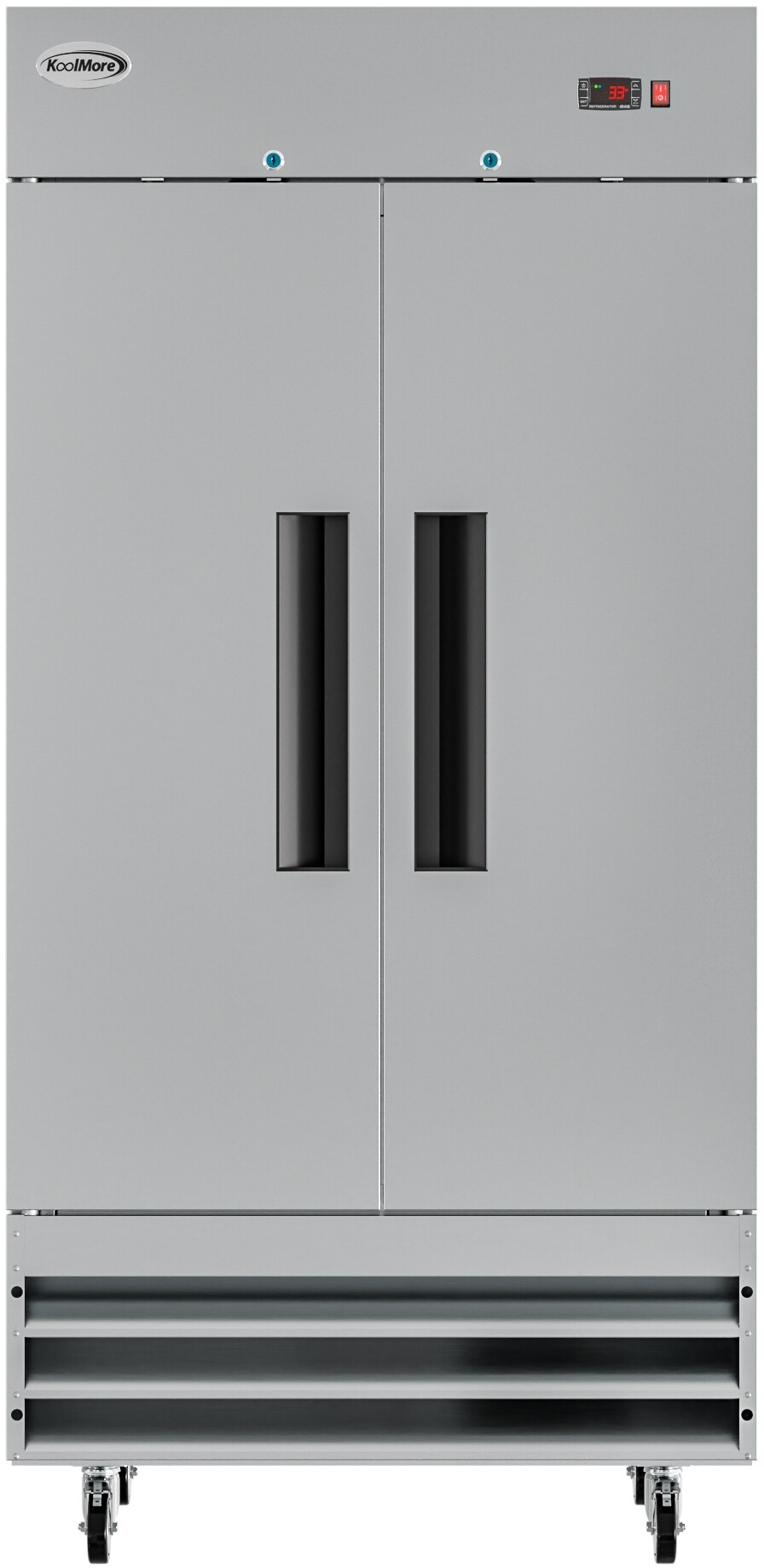 39 in. Commercial Stainless Steel 2-Door Reach-In Refrigerator, 35 cu. ft. RIR-2D-SS35C — FIN-0019608 | Fridge.com