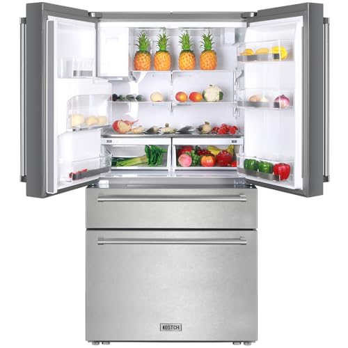 Kostch 21.6 cu.ft French Door Refrigerator With Ice/Water Dispenser, Stainless Steel, Energy Star Certified - View 6 | Fridge.com