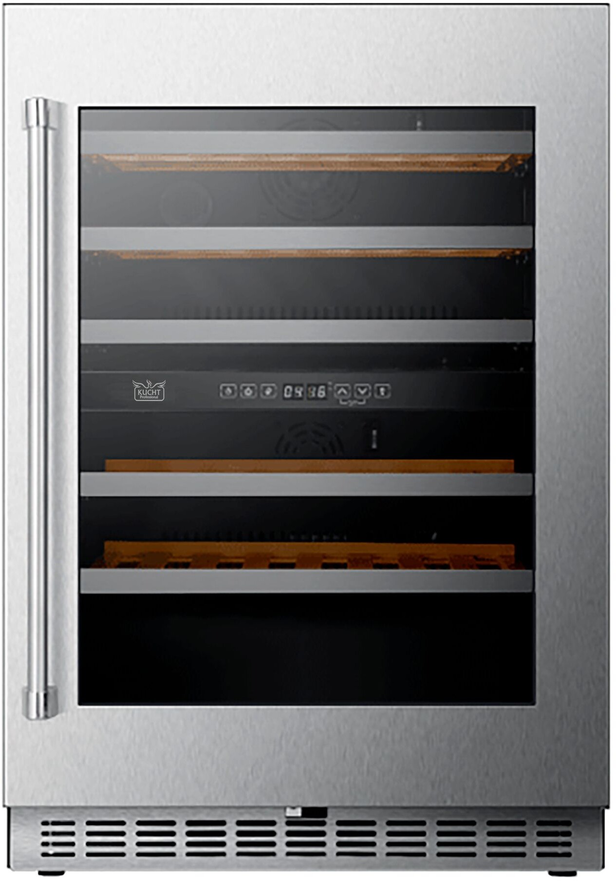 Kucht 24 in. Dual Zone 52-Wine Bottles Wine Cooler In Stainless Steel | Fridge.com