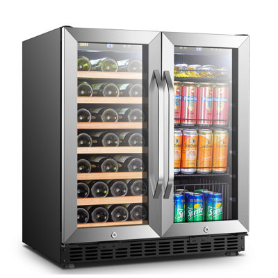 30" 31 Bottle and 76 Can Dual Zone Freestanding Wine and Beverage Refrigerator | Fridge.com